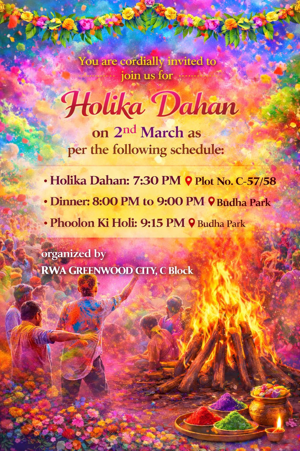 Holika Dahan Invitation